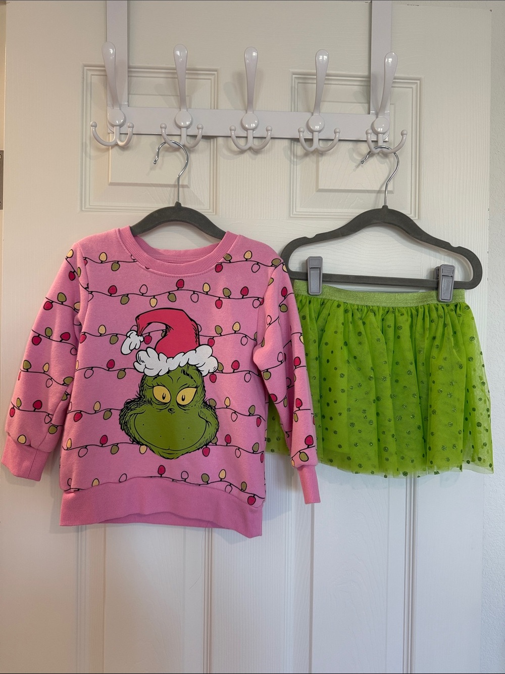 Dr. Seuss The Grinch Pink Light-Up Sweater with Green Tulle Skirt